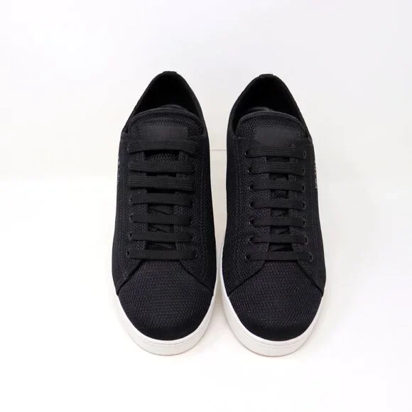 Prada 41 Black Sneaker Mesh Knit Fabric 3E6187 - Picture 6 of 12